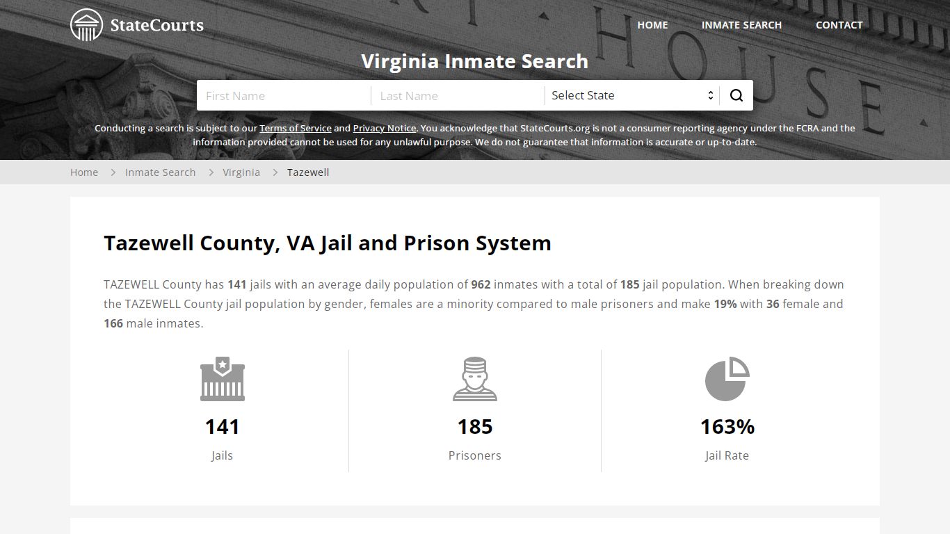 Tazewell County, VA Inmate Search - StateCourts