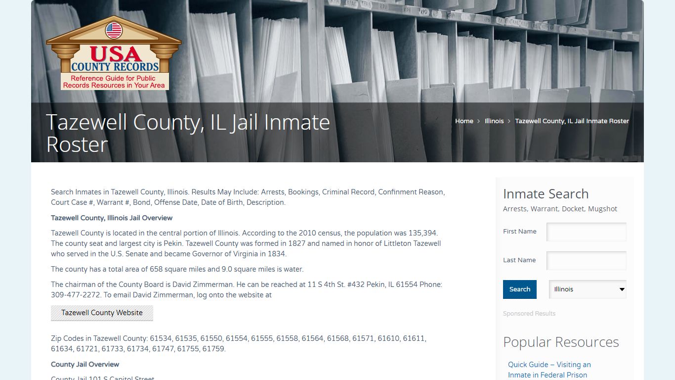 Tazewell County, IL Jail Inmate Roster | Name Search